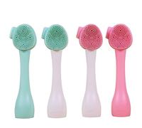 Générique Brosse Manuelle Visage et Exfolier la Peau Efficacement 4pcs en Silicone pour Nettoyer en Profondeur les Pores Outil de Nettoyage Quotidien