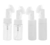 Générique Brosse Nettoyante Visage Flacon Vide 4pcs en Plastique Blanc pour Massage et Nettoyage Peau, Favorise L'absorption des Soins, Design Simple et Pratique