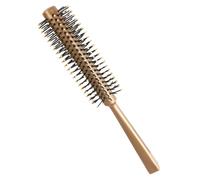 Générique Brosse Ronde de Coiffage en Nylon à Picots Ronds Petite Brosse à Cheveux pour Brushing et Bouclage pour Cheveux Courts Couleur Marron Foncé pour Brushing et Séchage Rapide