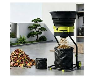 Générique Broyeur De Feuilles Électrique sur roulettes 2500W pour Jardin | Broyeur De Déchets Verts Facile À Utiliser Et Déplacer,appareil De Jardinage Pour Compostage Domestique(Powercordx 60m)