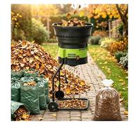 Générique Broyeur Et Déchiqueteuse De Feuilles sans Lame 17:1 pour Compost | Vitesse De Rotation De 8000 TR/Min,Diamètre De L'entonnoir 54 Cm Pour Nettoyage Cour(No Powercord)