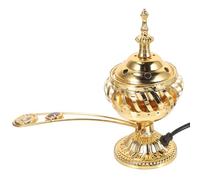 Générique Brûleur de Parfum Électronique en Métal Doré Porte-Encensoir Décoratif Vintage Compatible Tension Ac220-240V pour Maison et Purification d'air Brûleur d'Arômes Aromatique