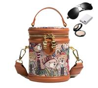 Générique Bucket Bag Purse Small Retro Bear Adjustable - PU Leather Pouch