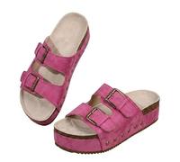 Générique Buckle Adjustable Open Toe Chunky Platform Wedge Sandals, Thick Platform Sole Comfortable Open Toe Casual Beach, Summer Platform Slides Mules, Women's Sandals (HotPink,43)