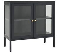 Générique Buffet Anthracite 70x35x70 cm Acier et Verre,Meubles, Armoires & Meubles de Rangement, Buffets & bahuts, Anthracite (Poids 21KG)