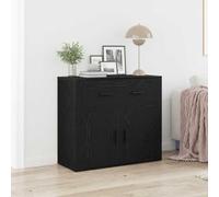 Générique Buffet avec tiroir Chêne Noir 80 x 33 x 70 cm Bois d'ingénierie,Meubles, Armoires & Meubles de Rangement, Buffets & bahuts, Noir (Poids 26.65KG)