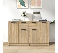 Générique Buffet Bas 2 pièces Chêne Sonoma 60x30x70 cm, Armoire Console en Bois d'ingénierie, Meuble de Rangement Multifonctionnel avec Grand Espace de Stockage, idéal pour Salon ou entrée