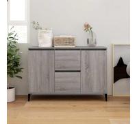 Générique Buffet Bas Gris 102 cm, Armoire latérale en Bois d'ingénierie 102x35x70 cm, Rangement Minimaliste avec Dessus Robuste pour décoration