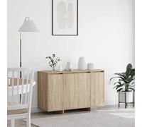 Générique Buffet Chêne Sonoma 120 x 41 x 75 cm, Bois d'ingénierie, Moderne Rectangulaire avec Portes et Trois Étagères, Rangement pour Salon ou Salle à Manger Contemporain
