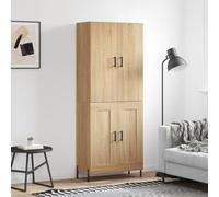 Générique Buffet Haut Chêne Sonoma 69,5x34x180 cm Bois d'ingénierie,Meubles, Armoires & Meubles de Rangement, Buffets & bahuts, Brun (Poids 53.76KG)-5798