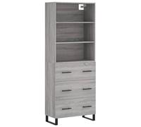 Générique Buffet Haut Gris 69,5x34x180 cm Bois d'Ingénierie