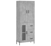 Générique Buffet Haut Gris Béton 69,5x34x180 cm Bois d'Ingénierie