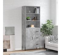 Générique Buffet Haut Gris béton 69,5x34x180 cm Bois d'ingénierie,Meubles, Armoires & Meubles de Rangement, Buffets & bahuts, Gris (Poids 48.67KG)-9457