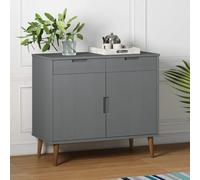 Générique Buffet MOLDE Gris 90x40x80 cm Bois Massif de pin,Armoires & Meubles de Rangement,Buffets & bahuts-350548