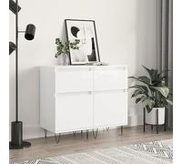 Générique Buffets 2 pcs Blanc Brillant 40x35x70 cm Bois d'ingénierie,Armoires & Meubles de Rangement,Buffets & bahuts-831153
