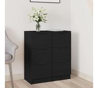 Générique Buffets 2 pcs Noir 30x30x70 cm Bois d'ingénierie,Armoires & Meubles de Rangement,Buffets & bahuts-811154