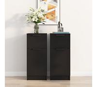 Générique Buffets 2 pcs Noir 30x30x70 cm Bois d'ingénierie,Armoires & Meubles de Rangement,Buffets & bahuts-811118