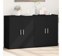 Générique Buffets 2 pcs Noir 60x31x70 cm Bois d'ingénierie,Armoires & Meubles de Rangement,Buffets & bahuts-3276540