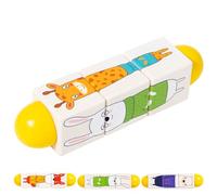 Générique Building Toys Toddler, Wooden Block Puzzle, 6.69x1.69x1.69 inches, Rotating Logic Game Toy, Educational Skill Builder, Travel Friendly Design for Home, School, Multicolor