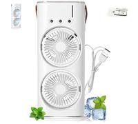 Générique Bullseyeair Portable Double Fan, 3 In 1 Getbullseyeair Fan, Portable Double-Ended Spray Fans, With 3 Speed, 600ml Water Tank, For Home, Office (Plug in)