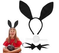 Générique Bunny Accessory Set - Halloween Costume Rabbit Dress Up | Bunny Ears Headband Bow Tie and Plush Tail Three-Piece Set for Cosplay Parties | Bunny Girl Costume - Halloween