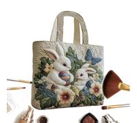 Générique Bunny Canvas Tote Bag - Shoulder Bags | 35x30cm Rabbit Handbag, Purse Storage with Strap, Sling Carrier with Fabric Structure, Stylish Bag for Daily Carrier Travel