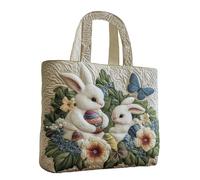 Générique Bunny Canvas Tote Bag - Shoulder Bags ¦ 35x30cm Rabbit Handbag, Purse Storage with Strap, Sling Carrier with Fabric Structure, Stylish Bag for Carrier Daily Travel