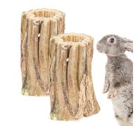 Générique Bunny Chew Toys - Wood Tooth Grinding Treats, Natural Pet Chew Sticks | 5x3 & 10x6cm, Small Animal Accessory, Perfect for Rabbits Chinchillas Hamsters Health Fun Playtime