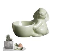 Générique Bunny Egg Cups, Portable Ceramic Holder, Table Egg Cup with Charming Style, Kitchenware Accessory, Dining Tool with Cute Appearance, Home Use for Breakfast Easter Dinning Time