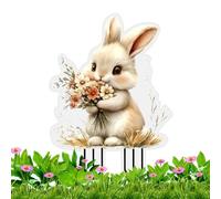 Générique Bunny Garden Stakes, 2D Acrylic Yard Decor, 7.87×5.91in Cute Outdoor Insert with Clear Layered Design, Sturdy Weather Resistant Material, Charming Garden Accent for Lawn Pathway Use