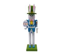 Générique Bunny Nutcracker, Bunny Ornament, Creative Wooden Craft Easter Theme Hand-Painted Details Rustic Charm, Nutcracker Figure for Spring Festival Parties, 12inches