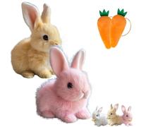 Générique Bunny Pal, Bunnypal, Bunby - Mon Lapin réaliste interactif, Sauter, contracter et secouer Les Oreilles, Les Jouets à Bunny réalistes pour Les (2Pcs-B)