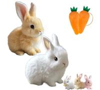 Générique Bunny Pal, Bunnypal, Bunby - Mon Lapin réaliste interactif, Sauter, contracter et secouer Les Oreilles, Les Jouets à Bunny réalistes pour Les (2Pcs-A)