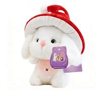 Générique Bunny Plush - Cute Easter Bunny Plush Toy, Bunnyy Stuffed Animal with Big Feet, Mushroom Hat Rabbit Soft Stuffed Doll | for Kids Boys Girls Nursery Home Desk Sofa Bed Playroom Car Easter