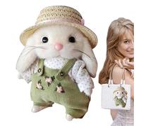 Générique Bunny Plush - Cute Rabbit Stuffed Toy | 5.5 inch Soft Doll Keychain, Mini Garden Style Animal Figure, Kids Birthday Gift Backpack Charm Collectible Toy for Home Travel Decoration