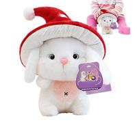 Générique Bunny Plush - Easter Toy, 25cm Cute Figure for Kids Nursery, Soft Doll with Mushroom Hat, Home Decor, Playroom Buddy for Desk Sofa, Bed Car and Girls Boys Easter Birthday Celebration