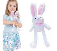 Générique Bunny Plush Toy, Interactive Stuffed Animal, Switchable Rabbit Pendant, Handmade Soft Keychain for Decorating Bags and Holding Keys Travel Gifting Moments, 11.81x3.94x1.97 inches
