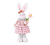 Générique Bunny Stuffed Animal Rabbit Decor - Easter Bunny Plush with Retractable Legs - Photo Props, 16.1 to 21.6in, Farmhouse Spring Home Decors, Handmade Doll for Party Favor
