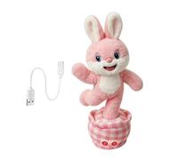 Générique Bunny Stuffed Animal - Talking Dancing Bunny | Interactive Plush Toy for Kids Boys Girls, Educational Singing Rabbit Companion for Birthday Party Playroom Daycare Preschool Home Activities