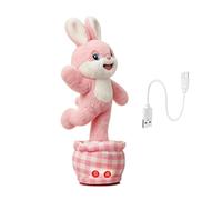 Générique Bunny Stuffed Animal - Talking Dancing Interactive Plush Toy for Kids Boys Girls | Soft Rabbit Doll for Home Playroom Birthday Party Daycare Preschool Activity Entertainment Fun