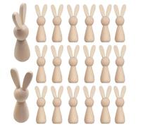 Générique Bunny Wood Cutout, 20 Pieces Unpainted Wooden Bunnies, Farmhouse Easter Decor, Easter Table Decorations, Spring Wood Crafts, Easter Delight Released 9x2.5cm/3.54x0.98 inches