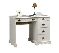 Générique Bureau 5 Tiroirs Blanc Style Anglais L 100 H 74.7 P 58.3 cm