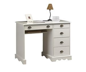 Générique Bureau 5 Tiroirs Blanc Style Anglais L 100 H 74.7 P 58.3 cm
