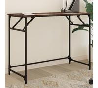 Générique Bureau chêne Marron Bois d'ingénierie et Acier Enduit de Poudre,Meubles de Bureau,Bureaux-842270