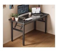 Générique Bureau d'ordinateur Moderne Pliable avec Structure en métal - Table élégante pour écrire et Jouer au Bureau à Domicile, Design Compact pour Le Salon et Le Bureau, Noir (80 x 60 cm)