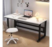 Générique Bureau d'ordinateur Style Industriel Moderne - Structure en métal et Plateau en Bois pour Travailler, étudier, écrire, Jouer - Idéal pour Une Chambre ou Un Salon - Blanc (120,6 x 61 cm)