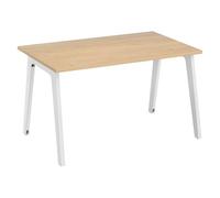 Générique Bureau Droit Exprim Arche chêne Clair L 140 cm avec goulotte (Blanc)