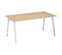 Générique Bureau Droit Exprim Arche chêne Clair L 160 cm avec goulotte (Blanc)