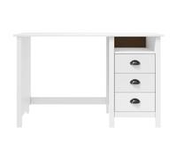 Générique Bureau Hill avec 3 tiroirs 120x50x74 cm Bois pin Massif,Meubles,Meubles de Bureau,Bureaux,Blanc,18.89kg,288996
