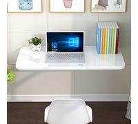 Générique Bureau Mural, Bureau Flottant en Bois, Table Pliante Murale Gain de Place, Table Pliante à abattants pour Cuisine, buanderie, Restaurant (Couleur : Blanc, Si